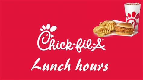 Chick-fil-a lunch hours - Chick-fil-A. Closed. Spring Hours 1/22 - 5/11. All Day. Mon - Thu8:00AM - 9:00PM; Fri8:00AM - 5:00PM; Sat11:00AM - 9:00PM; SunClosed. Standard Hours. Standard ...